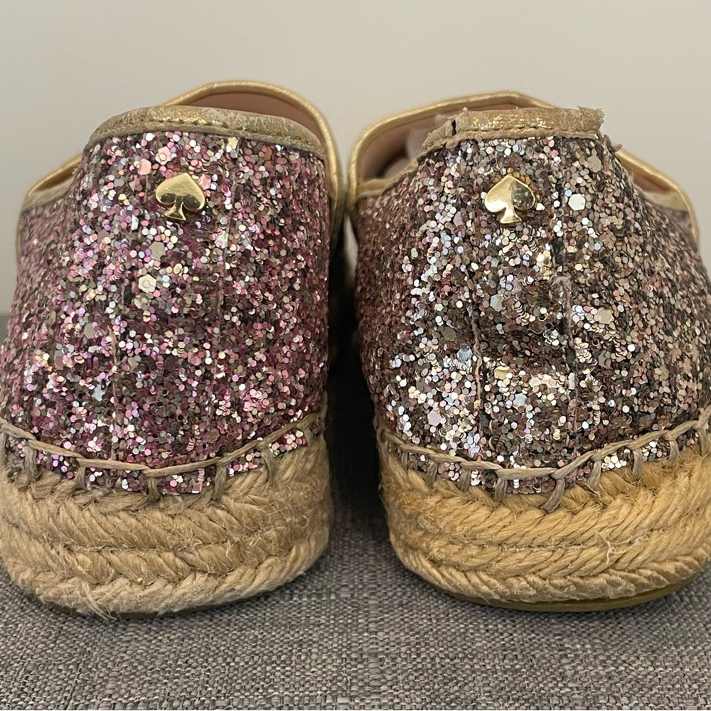 KATE SPADE Linds Too Glitter Leather Espadrille - Size 8 - Picture 5 of 12